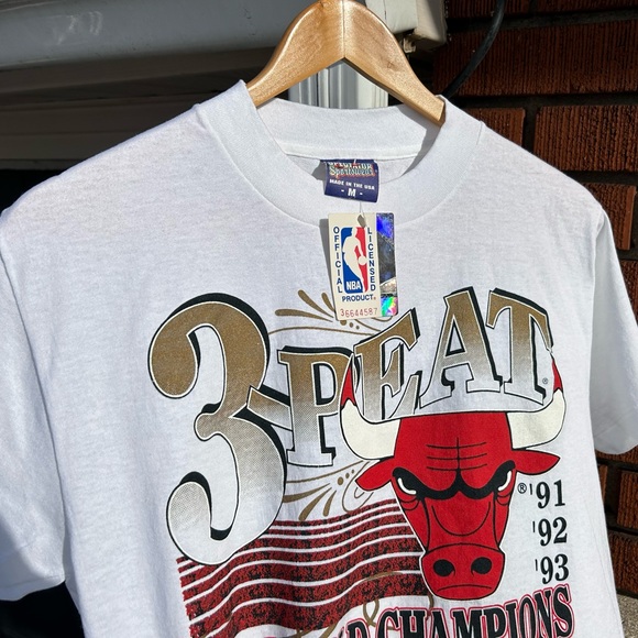💥SOLD💥 NWT Vintage 1993 Chicago Bulls 🏀 NBA Finals tee shirt Spectator - Picture 2 of 16